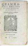 MELANCHTHON, PHILIPP. Grammatica . . . recognita et locupletata. Accessit tractatus de Orthographia recens. 1576